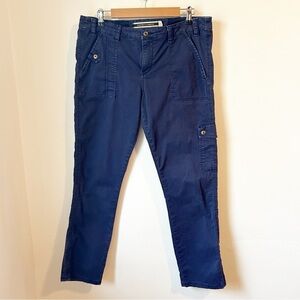 Anthropologie Daughters of the Liberation Navy Cargo Pants Mid Rise Slim Sz 31
